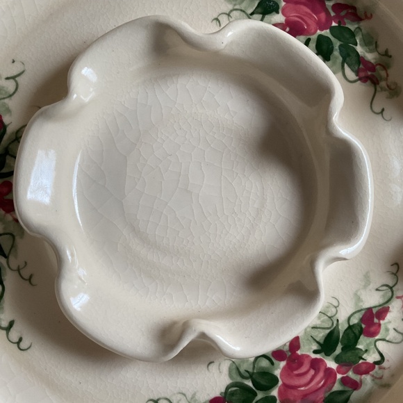 Heavy Large Vintage Serving Platter, Rose Floral Design - Picture 5 of 8